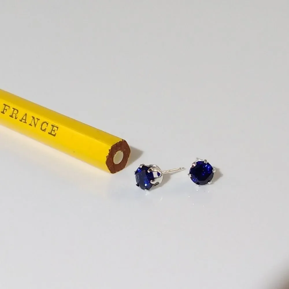 Blue Sapphire 5mm Earrings